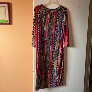 Multicolored Snake Print Bodycon Dress